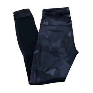Lululemon Athletica High Waist Blue Gray Camo Mesh Legging Workout Casual Pants